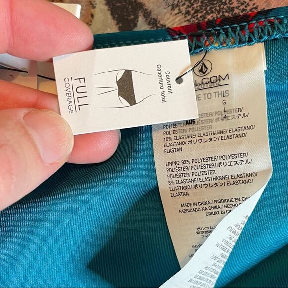 Volcom Good To Grow V-Neck Top & Hipster Bottom - Stormy Blue Women’s Sz L NWT - Picture 5 of 14